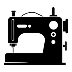 Silhouette vector art illustration of a digital sewing machine