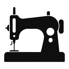 Silhouette vector art illustration of a digital sewing machine