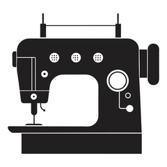Silhouette vector art illustration of a digital sewing machine