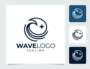 Minimalist Wave Logo. Clean Ocean Movement Symbol.