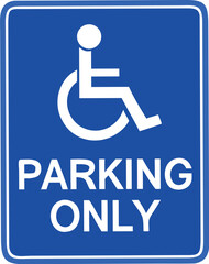 Disabled person parking sign icon vector