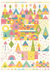 Moroccan and Tribal Carpet, Rugs Vector design and illustration Pattern in high definition isolated on white canvas with trending colors
