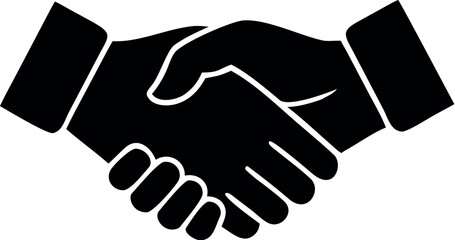 Fototapeta premium handshake vector illustration. Handshake icon Silhouette and outline vector illustration 