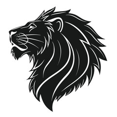 Fototapeta premium Stone lion head silhouette