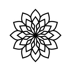 Minimal mandala silhouette vector with simple circular pattern and clean symmetry design