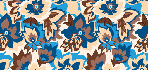 Seamless flowers pattern. Hand draw abstract pattern