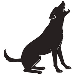 Dog barking silhouette