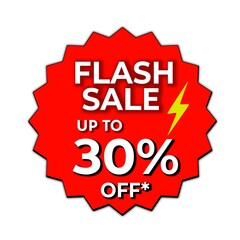 Flash sale price tag up to 30% off, Round price tag, 