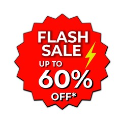 Flash sale price tag up to 60% off, Round price tag, 