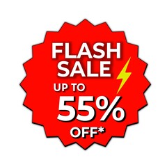 Flash sale price tag up to 55% off, Round price tag, 