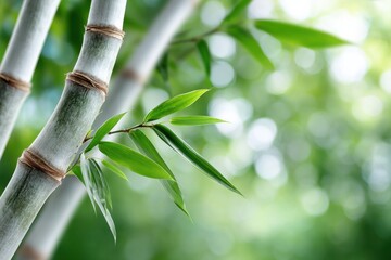 Lush bamboo trees thriving in a vibrant natural environment with plenty of space for creativity