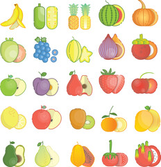 Fruit Collection Vector Bundle – Organic Market and Healthy Food Design