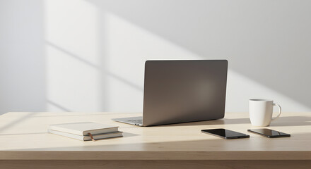 Naklejka premium Top view of a sleek meeting room table with documents ia generativi