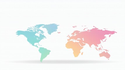 Obraz premium globe minimalist Silhouette colourful Globe silhouette with each continent in a different color, representing multiculturalism and global community