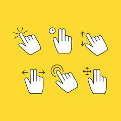 Fototapeta premium Flat design mouse cursor set 