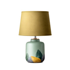 Lamp with a yellow shade