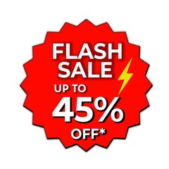 Flash sale price tag up to 45% off, Round price tag, 
