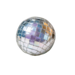 Obraz premium Shiny, reflective ball with a purple and white design