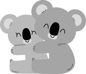 koala couple love romantic animal clipart © swiitery