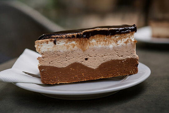 Chocolate cake on a plate