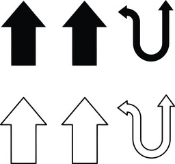 Fototapeta premium Set of Black and White Directional Arrows.