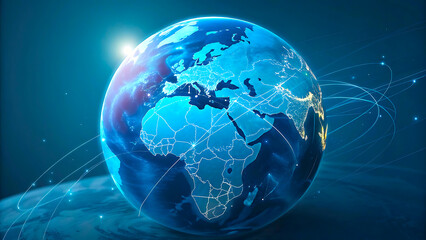 Global network connection: digital world technology concept