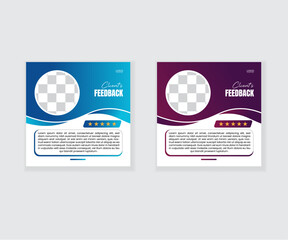 Client feedback review or client testimonial design with organic shape 