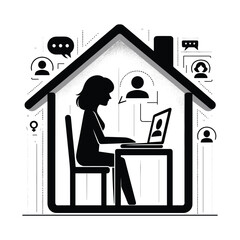 Remote Work From Home Vector Design