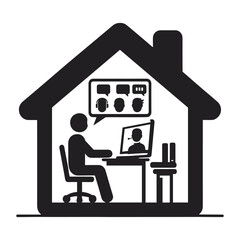 Remote Work From Home Vector Design