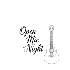 Open mic night featuring an acoustic guitar, isolated on transparent background, inviting musicians and singers to showcase their talent and passion