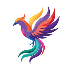 Fototapeta premium Vibrant colorful phoenix bird illustration