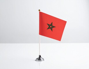 Morocco Flag on White Background