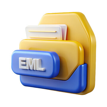 A yellow folder with an eml file format icon on it