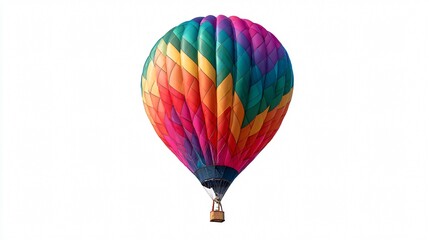 Fototapeta premium Vibrant Colorful Hot Air Balloon on Isolated White Background for Adobe Stock Photos