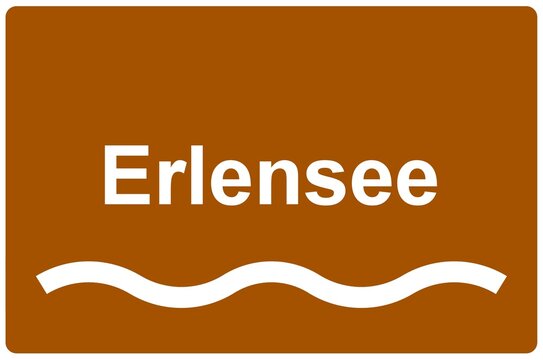 Illustration eines Namensschildes f&uuml;r den "Erlensee" in Baden-W&uuml;rttemberg