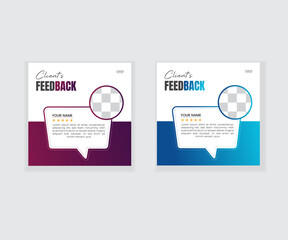 Client testimonial design or Client feedback review design template