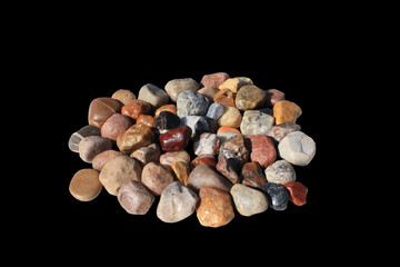 Pile of colorful River Pebbles, Ice Age Deposit from Lower Lusatia, Germany
