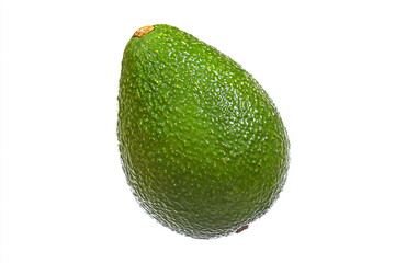 a green avocado on a white background