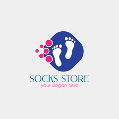 socks shop logo design vector