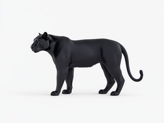 Obraz premium Black panther profile against white background