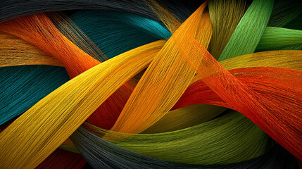 Vibrant 3D colorful lines forming abstract waves and curves. Dynamic gradient strokes creating a modern, futuristic, and artistic digital background