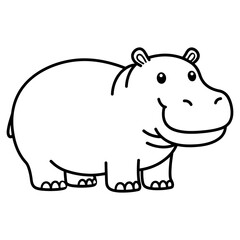 Cute Hippo Vector Illustration | Funny Cartoon Hippopotamus Mascot for Kids Content and Design Projects