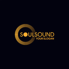 soul sound waves logo design vector