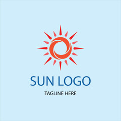 Gradient sun logo template