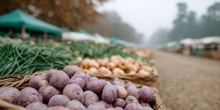 Basket of purple potatoes