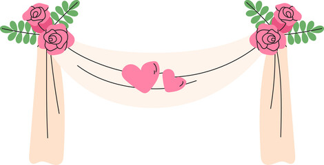 curtain happy wedding ceremony romantic love clipart