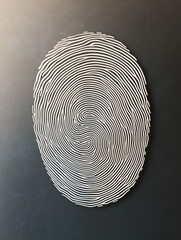 A detailed almond shape of fingerprint pattern in the style of an ID card logo