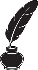 feather and ink bottle icon