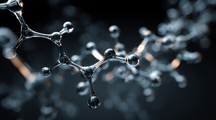 Abstract science background with futuristic digital patterns, molecular structures, and glowing elements, symbolizing technology, research, innovation, and scientific discovery.