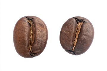Obraz premium two coffee beans with a white background